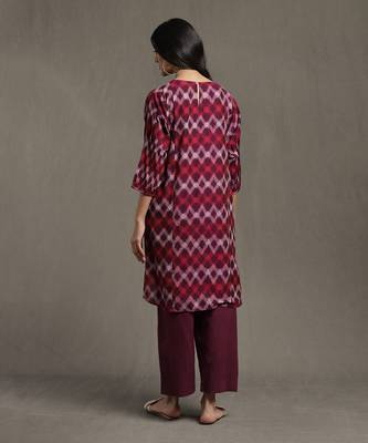 RITU KUMAR Purple Pintuck Kurta Set 4