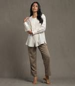 RITU KUMAR Ivory Schiffli Kurti With Pintuck Detail