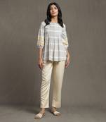 White Kurti With Pintuck Detail