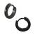 Plain Black Single Hoop Earring for Men (H: 12 mm, W: 2 mm)