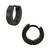 Plain Black Single Hoop Earring for Men (H: 10 mm, W: 2 mm)