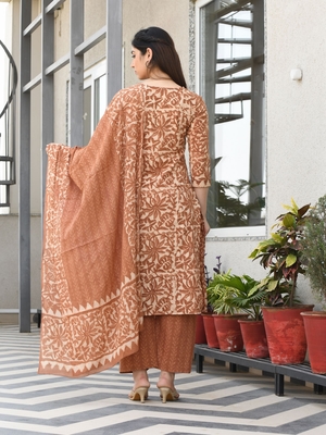 TARITA BLOCK PRINTED KURTA-PANTS & DUPATTA SET 2