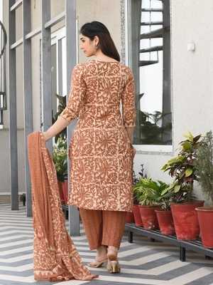 TARITA BLOCK PRINTED KURTA-PANTS & DUPATTA SET 4