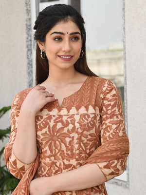 TARITA BLOCK PRINTED KURTA-PANTS & DUPATTA SET 5