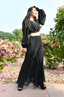 AMAYA CROP TOP WITH FLARED PLAZZO