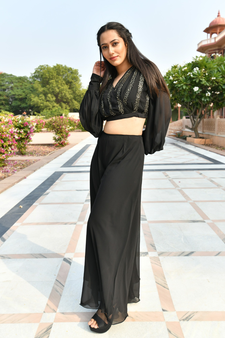 AMAYA CROP TOP WITH FLARED PLAZZO