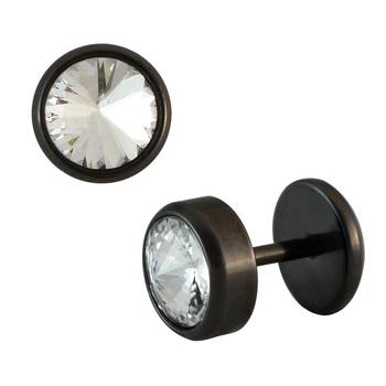 Faux Stone Black Single Stud Earring for Men 1