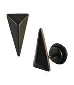 Triangular Black Single Stud Earring for Men