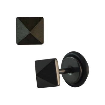 Square Black Single Stud Earring for Men 1