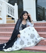 INARA WHITE-BLACK EMBROIDERED LEHENGA