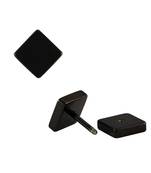 Plain Square Black Single Stud Earring for Men (H: 12 mm, W: 12 mm)