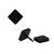 Plain Square Black Single Stud Earring for Men (H: 12 mm, W: 12 mm)
