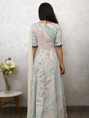 ZIYA EMBROIDERED MARBLED DRESS 2