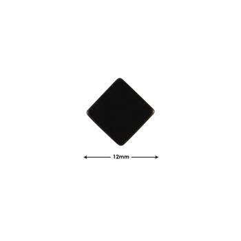 Plain Square Black Single Stud Earring for Men (H: 12 mm, W: 12 mm) 2