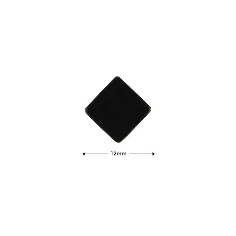 Plain Square Black Single Stud Earring for Men (H: 12 mm, W: 12 mm)