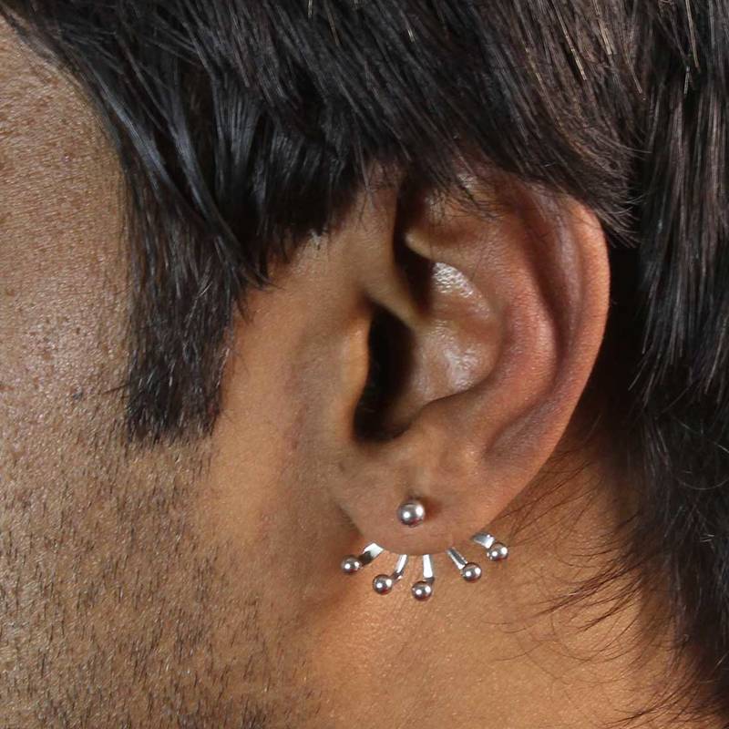 Dots Silver Single Cuff Earring for Men SARAH 616983
