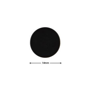 Plain Round Black Single Stud Earring for Men (H: 14 mm, W: 14 mm) 2
