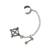 Ship Wheel Single Chain Ear Cuff for Men - Silver