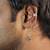 Ship Wheel Single Chain Ear Cuff for Men - Silver