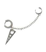 Dangle Single Chain Ear Cuff for Men - Silver