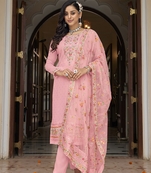Pink Faux Georgette Treandy Suit