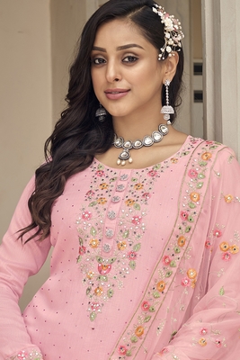 Pink Faux Georgette Treandy Suit 2