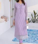 Lavender Color Faux Georgette Salwar Kameez