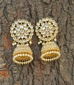 Gold pearl earrings