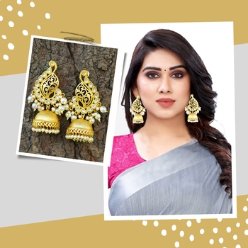 Gold pearl earrings 2