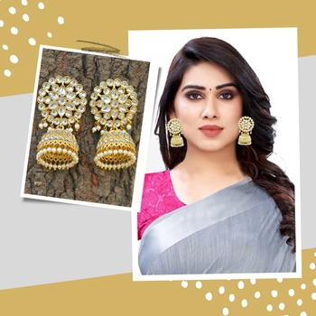 Gold pearl earrings 2