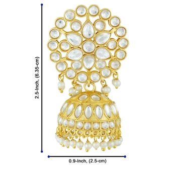 Gold pearl earrings 4