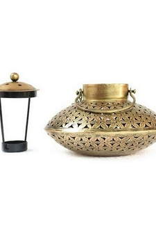Trinity Craft Iron Decchi Burner & Tea Light Holder |Table Decor | Wall Decor | Table showpiece | Home Showpiece