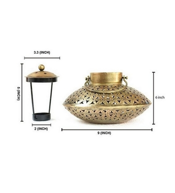 Trinity Craft Iron Decchi Burner & Tea Light Holder |Table Decor | Wall Decor | Table showpiece | Home Showpiece 2