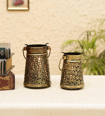 Trinity Craft Iron Antique Candle Holder Set Of 2 | Table Decor | Wall Decor | Table showpiece | Home Showpiece 1