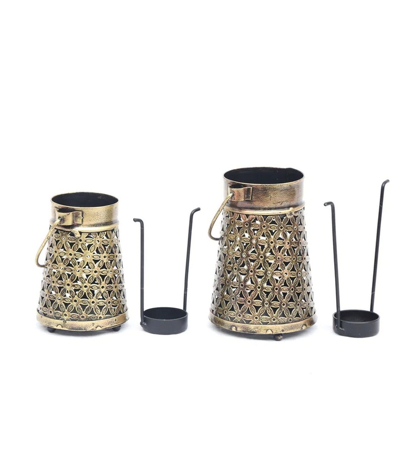 Trinity Craft Iron Antique Candle Holder Set Of 2 | Table Decor | Wall Decor | Table showpiece | Home Showpiece