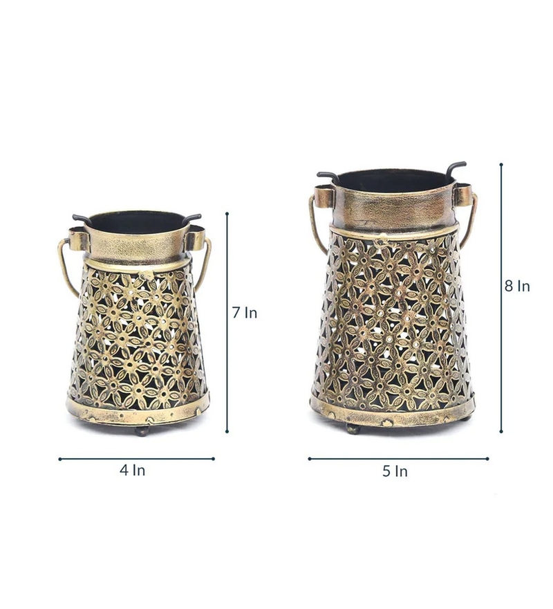 Trinity Craft Iron Antique Candle Holder Set Of 2 | Table Decor | Wall Decor | Table showpiece | Home Showpiece