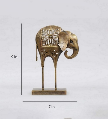 Trinity Craft Iron Antique Painted Tea Light Elephant Animal Figurine | Table Decor | Wall Decor | Table showpiece 2