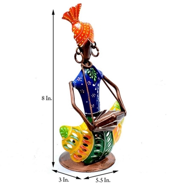 Trinity Craft Iron Multicolour Men Musician T-Light Holder | Table Decor | Wall Decor | Table showpiece | Home Showpiece 1