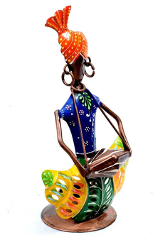 Trinity Craft Iron Multicolour Men Musician T-Light Holder | Table Decor | Wall Decor | Table showpiece | Home Showpiece