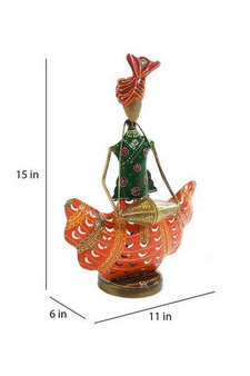 Trinity Craft Iron Multicolour Couple Musician T-Light Holder | Table Decor | Wall Decor |Table showpiece Home Showpiece