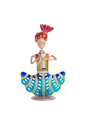 Trinity Craft Iron Multicolour Men Musician T-Light Holder | Table Decor | Wall Decor | Table showpiece  Home Showpiece 1