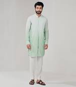 Cyan Cotton Silk Kurta