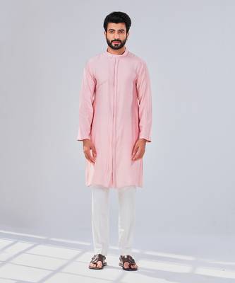 Pink Kurta Cotton Silk Kurta 1