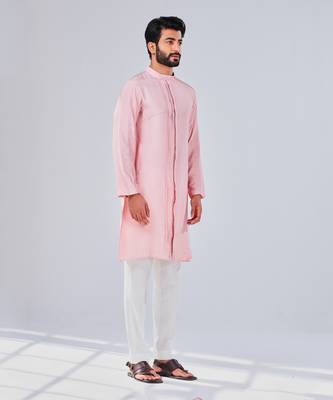 Pink Kurta Cotton Silk Kurta 3