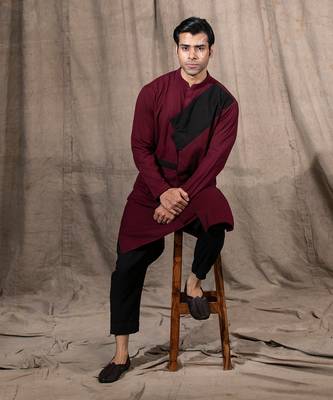 Red Asymetrical Kurta 2