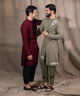 Red Asymetrical Kurta 4