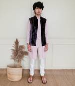 Purple Cotton Silk Waistcoat