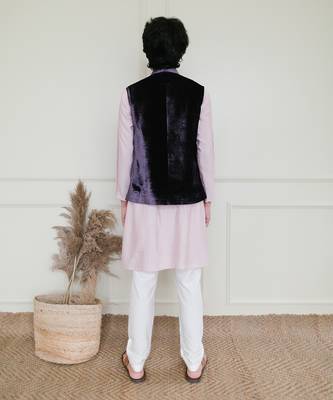 Purple Cotton Silk Waistcoat 2