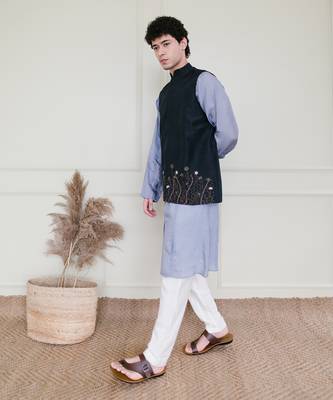 Charcoal Black Waistcoat 2