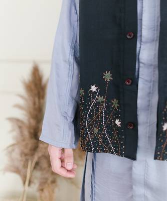 Charcoal Black Waistcoat 5